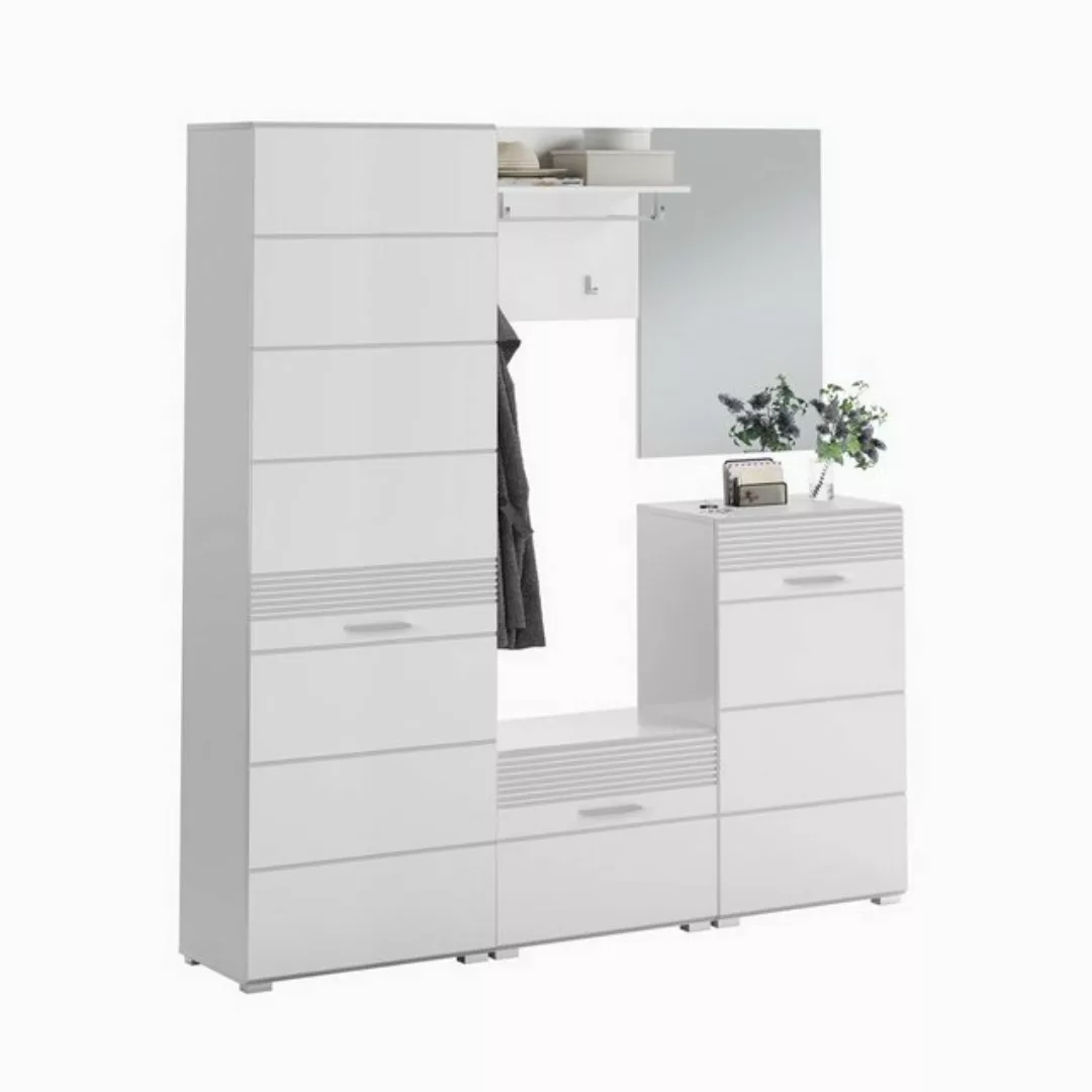 ebuy24 Kleiderschrank Linus Garderobenaufstellung 3 Türen weiß. günstig online kaufen