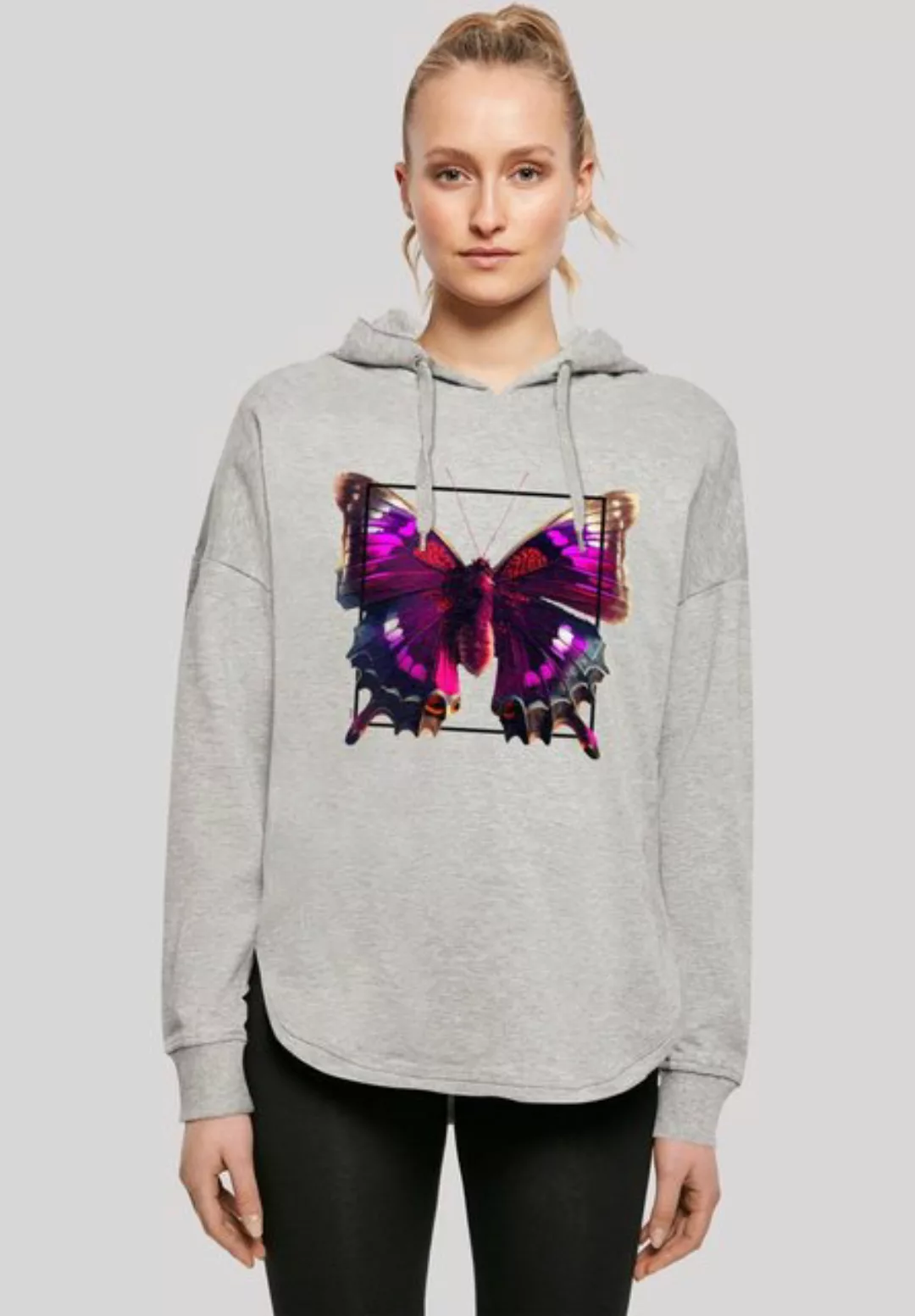 F4NT4STIC Kapuzenpullover "Pink Schmetterling OVERSIZE TEE", Print günstig online kaufen