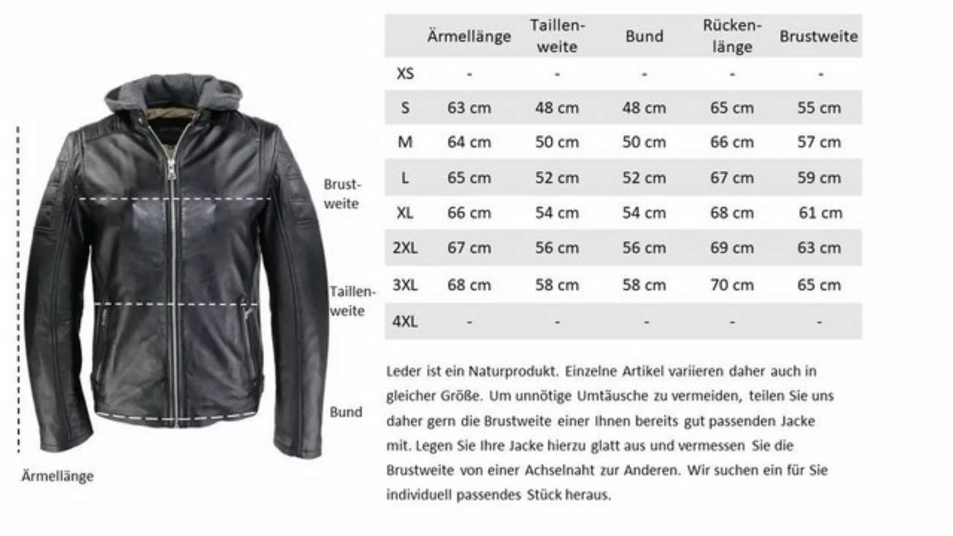 RICANO Lederjacke Brute Abtrennbare Kapuze Hochwertiges Lamm-Leder günstig online kaufen