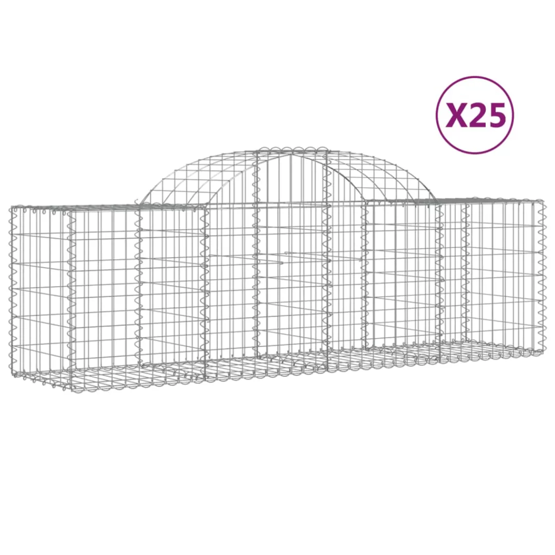 Vidaxl Gabionen Mit Hochbogen 25 Stk. 200x50x60/80 Cm Verzinktes Eisen günstig online kaufen