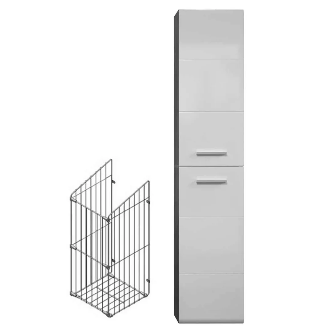 Hänge Badseitenschrank in modernem Design 170 cm hoch - 35 cm breit günstig online kaufen