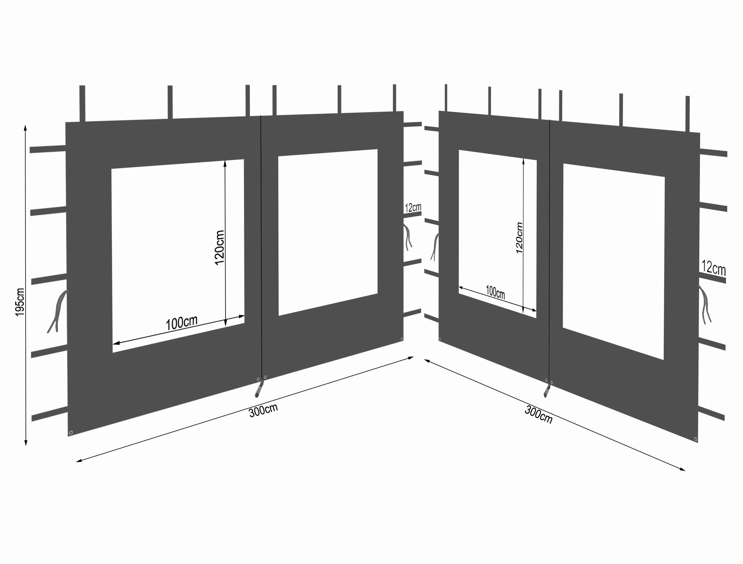 Quick Star Pavillonseitenteil 2 Seitenteile mit günstig online kaufen