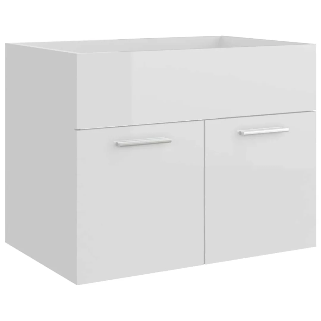 Waschbeckenunterschrank Hochglanz-weiß 60x38,5x46 Cm Spanplatte günstig online kaufen