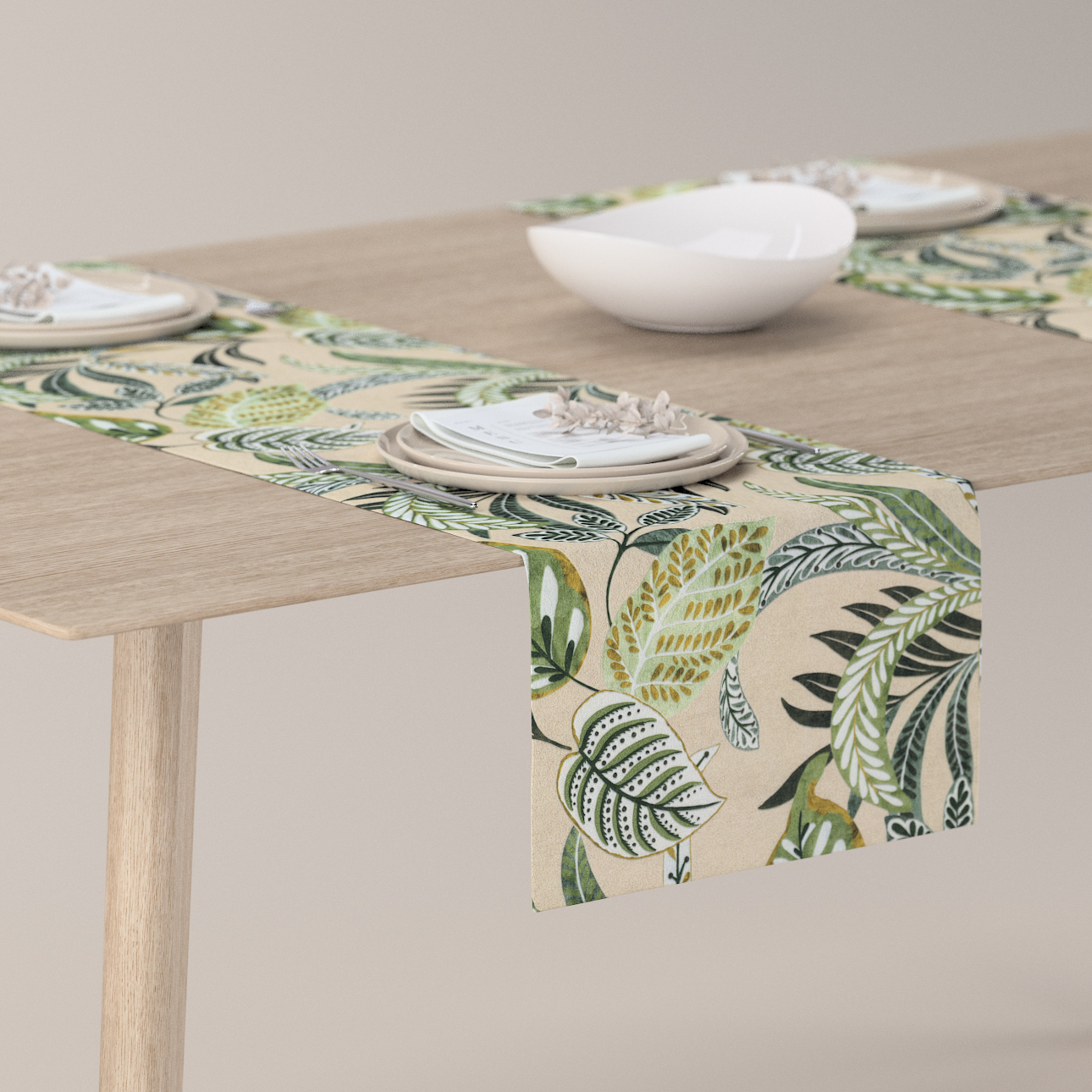 Tischläufer, olivgrün, beige, 40 x 130 cm, Tropical Island (142-96) günstig online kaufen