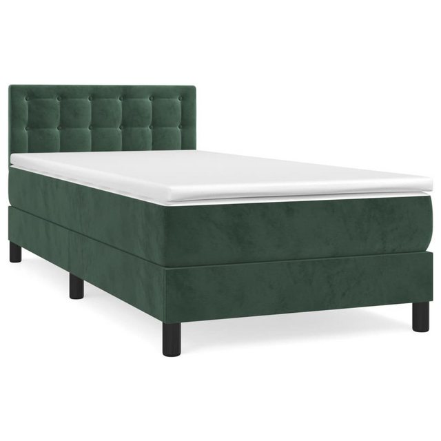 furnicato Bett Boxspringbett mit Matratze Dunkelgrün 90x200 cm Samt günstig online kaufen