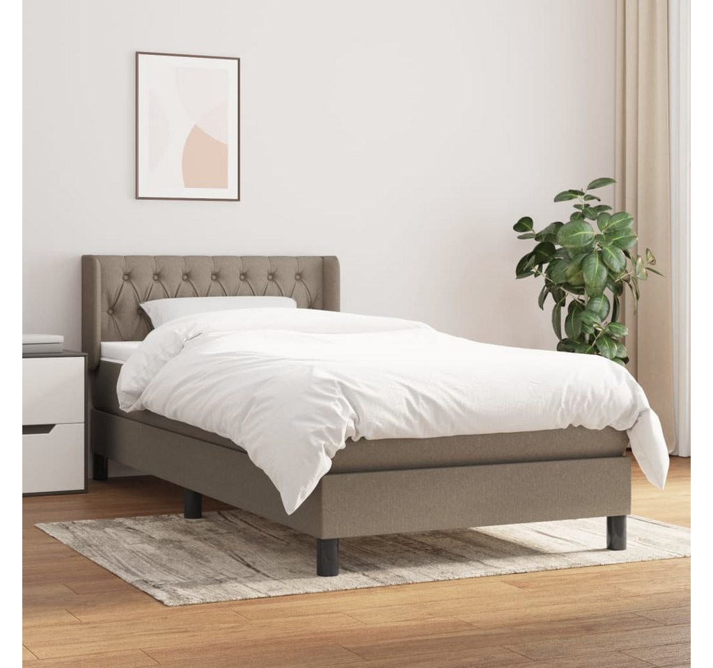 vidaXL Boxspringbett Boxspringbett mit Matratze Taupe 100x200 cm Stoff Bett günstig online kaufen