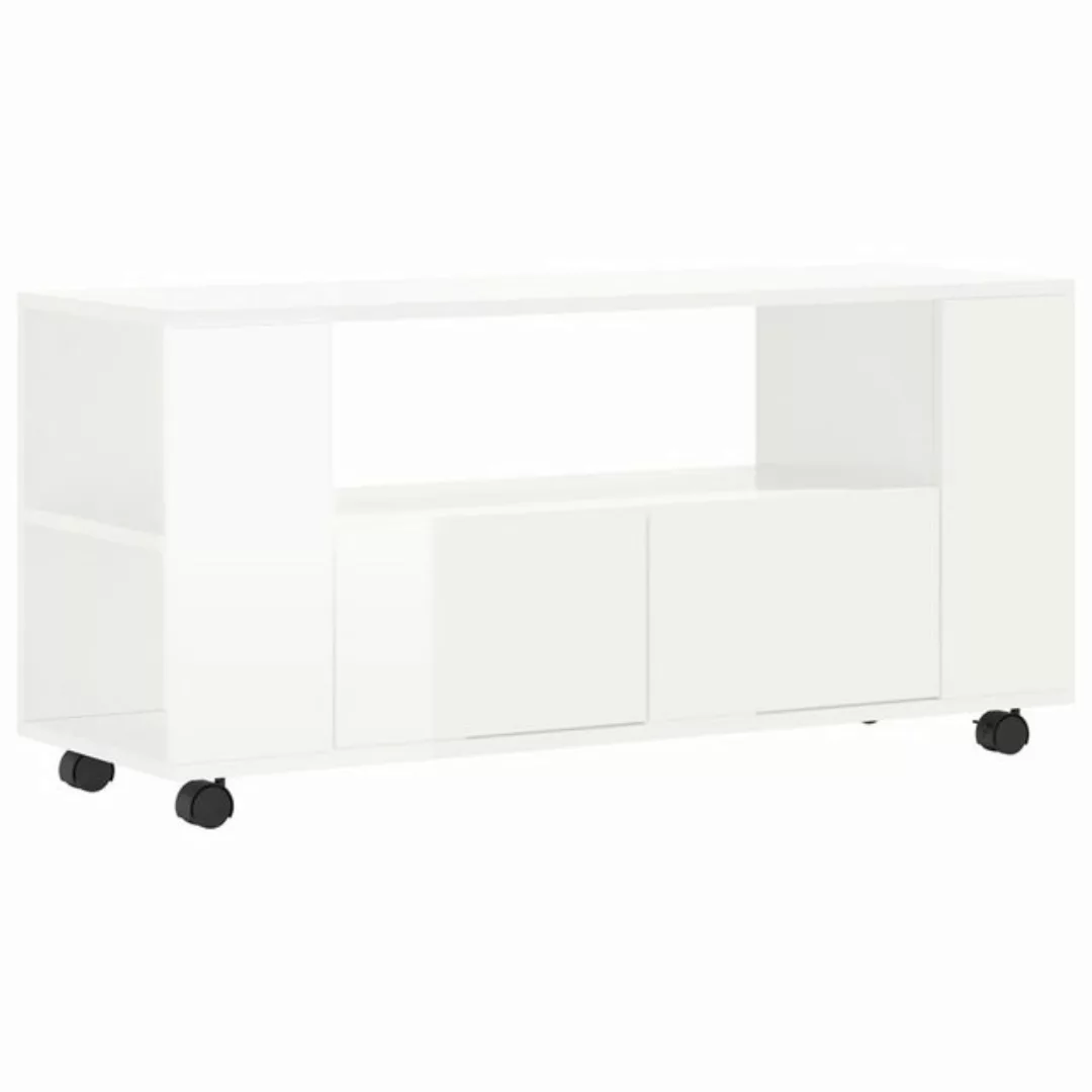 vidaXL TV-Schrank TV-Schrank Hochglanz-Weiß 102x34,5x43 cm Spanplatte TV-Lo günstig online kaufen