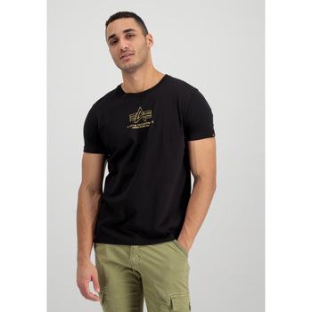 Alpha Industries  T-Shirts & Poloshirts Basic T-Shirt ML Foil Print - black günstig online kaufen