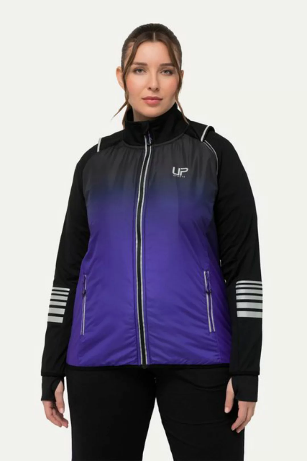 Ulla Popken Sweatjacke 2-in-1-Funktionsjacke Ärmel abnehmbar Weste günstig online kaufen