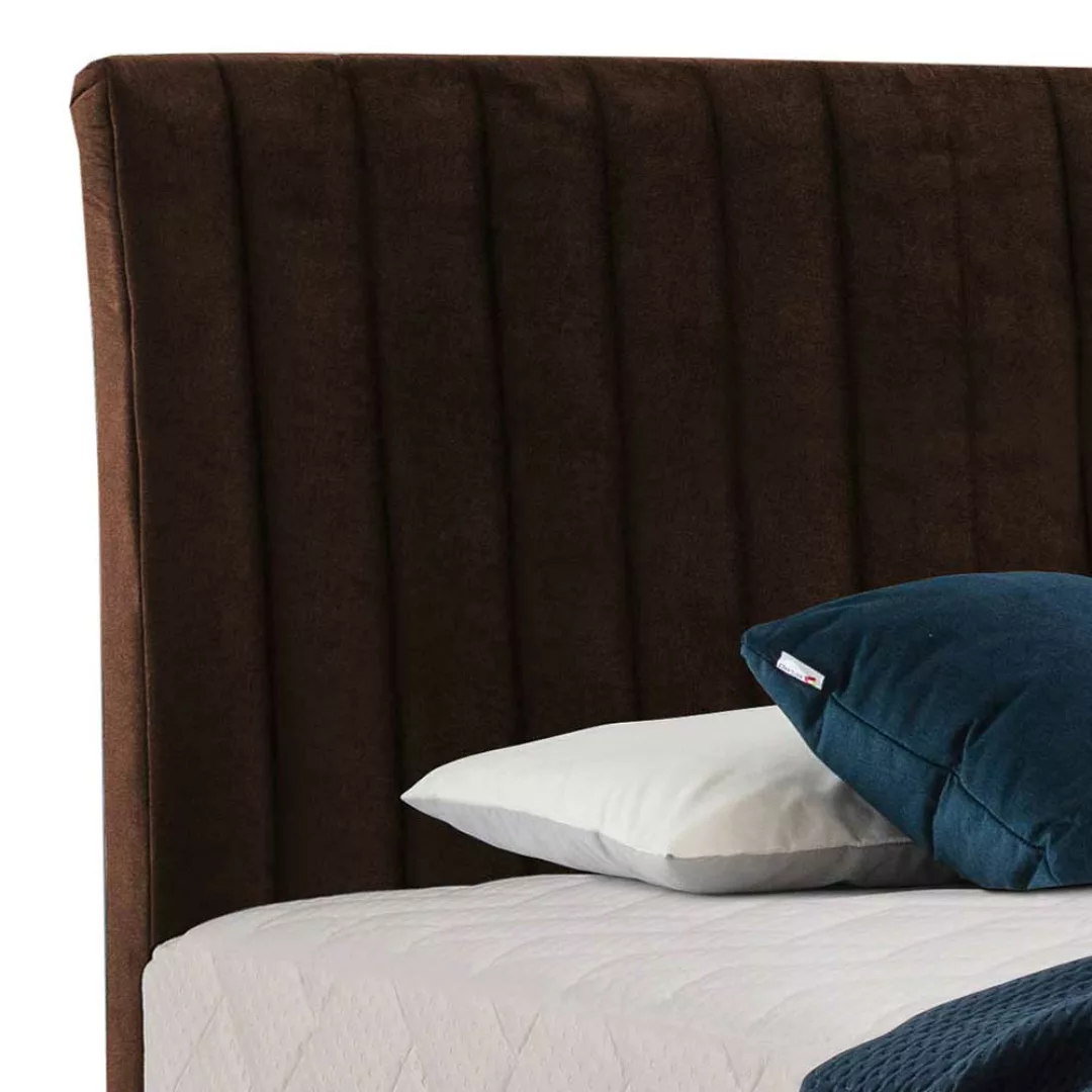 Boxspringbett Doppelbett in Dunkelbraun aus Webstoff günstig online kaufen