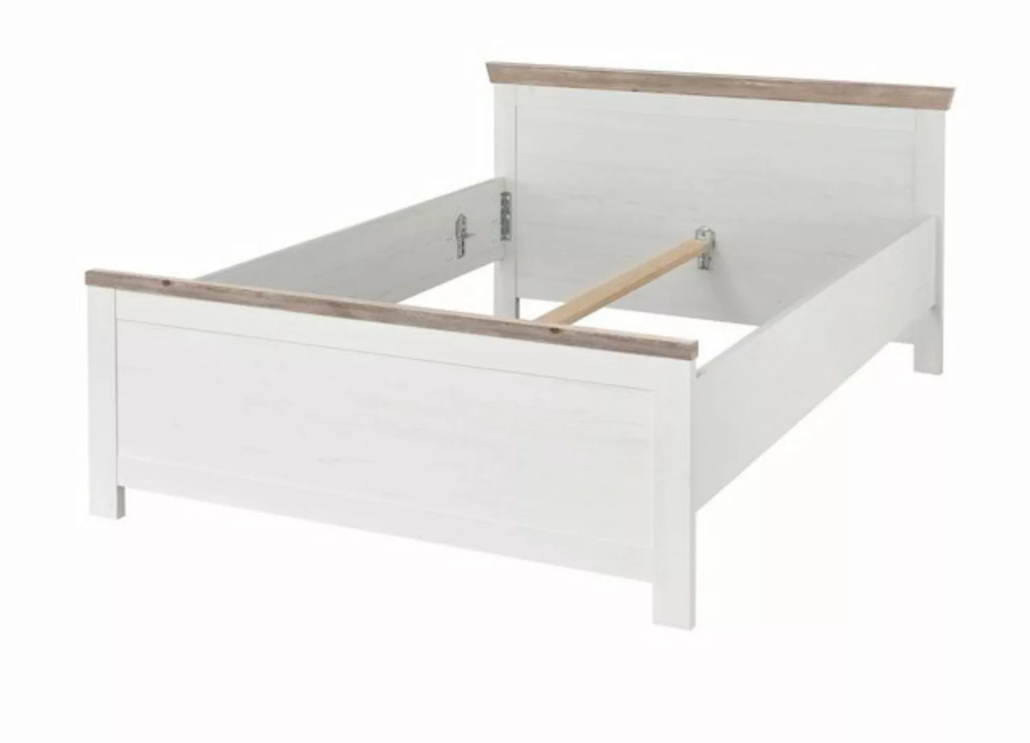 Furn.Design Bettgestell Rovola (Bett in Pinie weiß mit Oslo-Pinie), Landhau günstig online kaufen