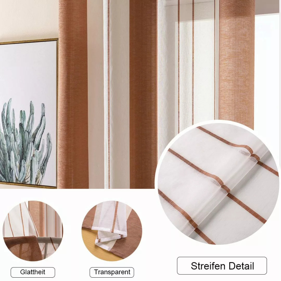 NUODWELL Gardine 2er Set Voile Gardinen günstig online kaufen