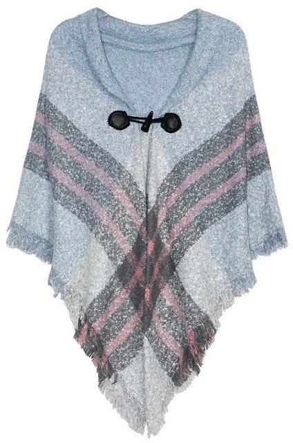 dy_mode Strickponcho Damen Cape Grobstrick Umhang Poncho Strickjacke mit Kn günstig online kaufen