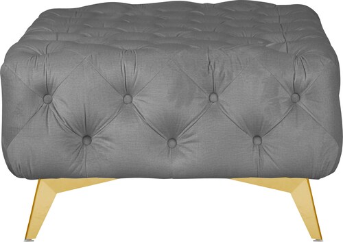 Leonique Polsterhocker "Amaury", Chesterfield-Optik, Breite 80cm, Fußfarbe günstig online kaufen
