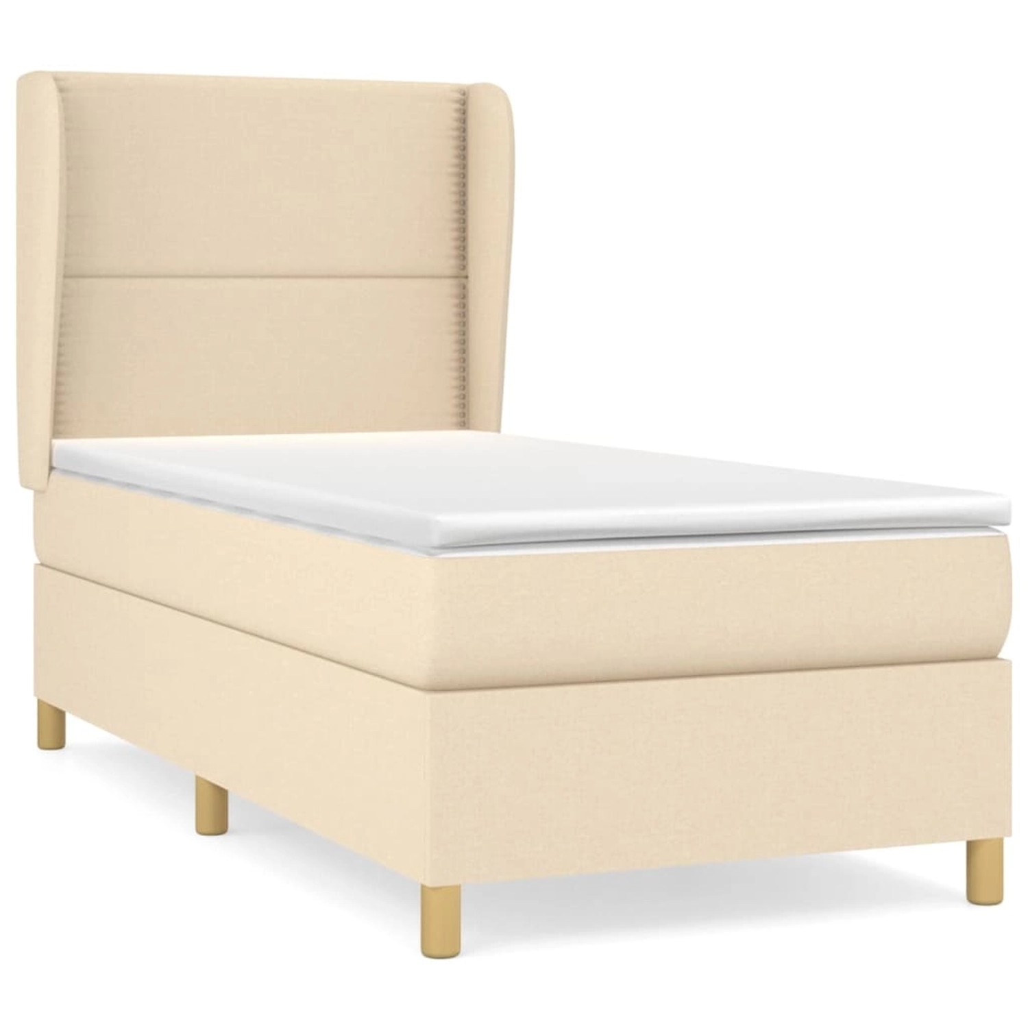 vidaXL Boxspringbett mit Matratze Creme 90x190 cm Stoff1372854 günstig online kaufen