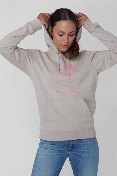 Flauschiger Hoodie - Neonprint In Gots Zertifiziertem Druck - Believe In Yo günstig online kaufen