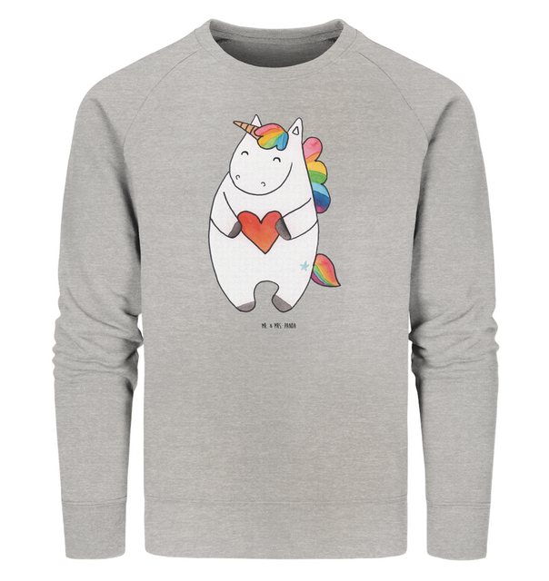 Mr. & Mrs. Panda Longpullover Größe XXL Einhorn Herz - Heather Grey - Gesch günstig online kaufen