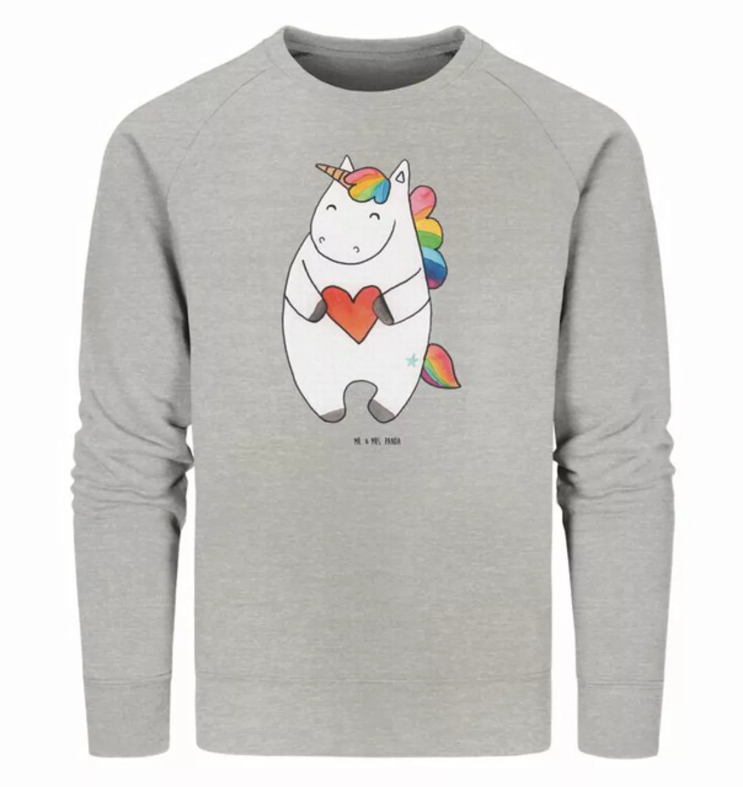 Mr. & Mrs. Panda Longpullover Größe M Einhorn Herz - Heather Grey - Geschen günstig online kaufen