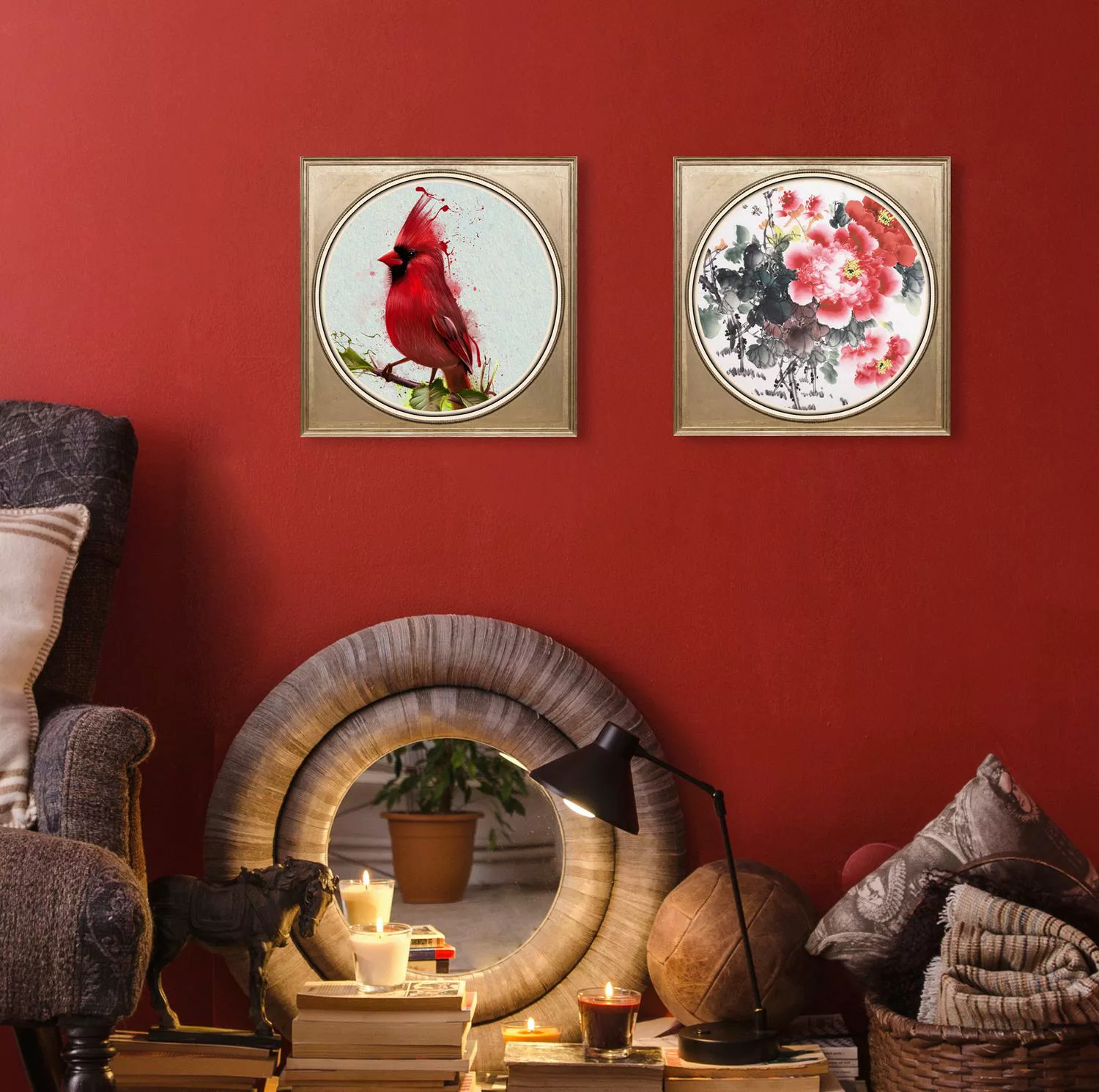 queence Acrylglasbild »Rote Blüten« günstig online kaufen