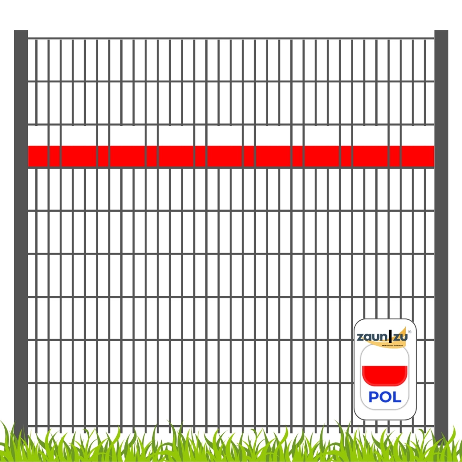 zaunzu Sichtschutz Fanartikel für Polen Doppelstabmatten Akzentstreifen günstig online kaufen