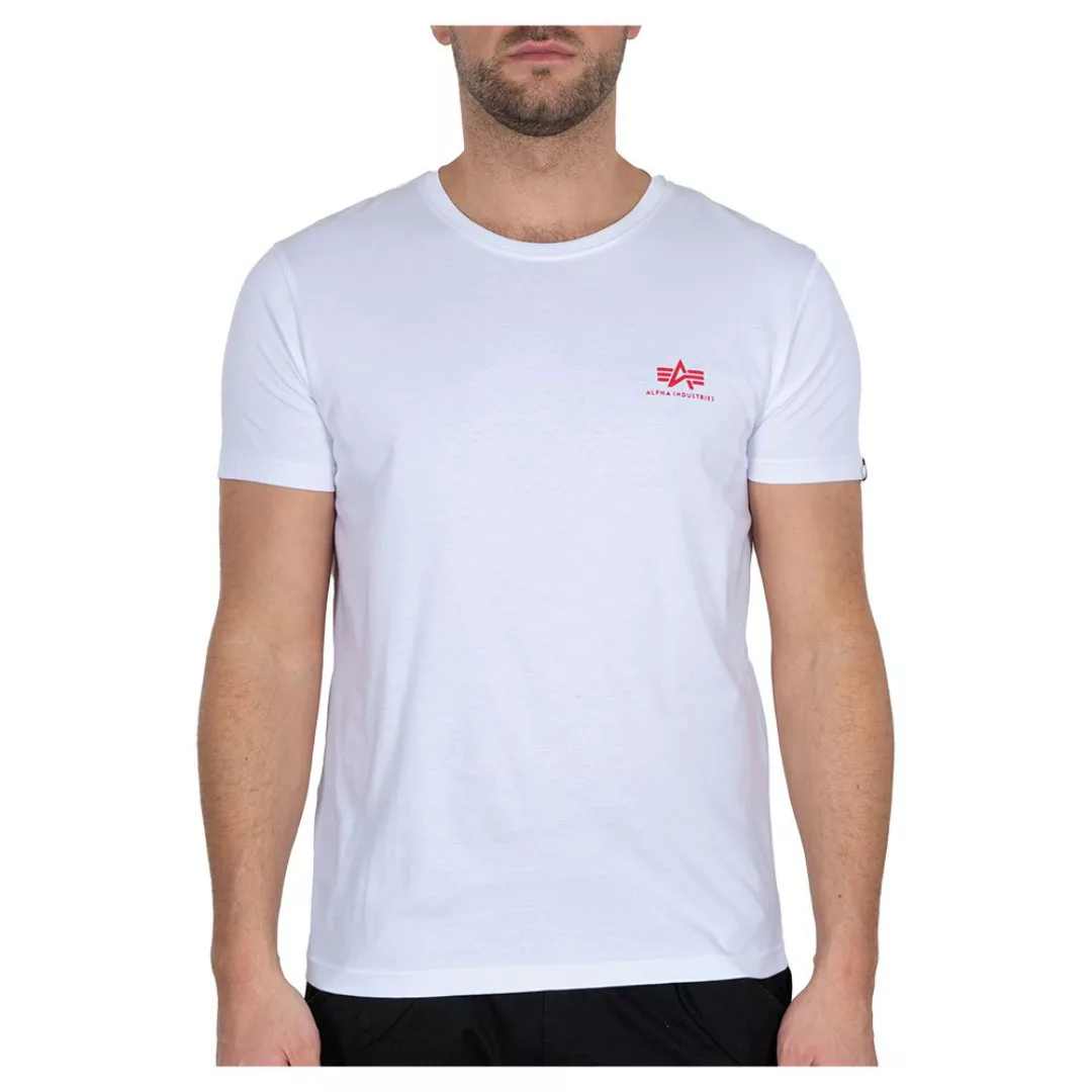 Alpha Industries Backprint Kurzärmeliges T-shirt XL White / Red günstig online kaufen
