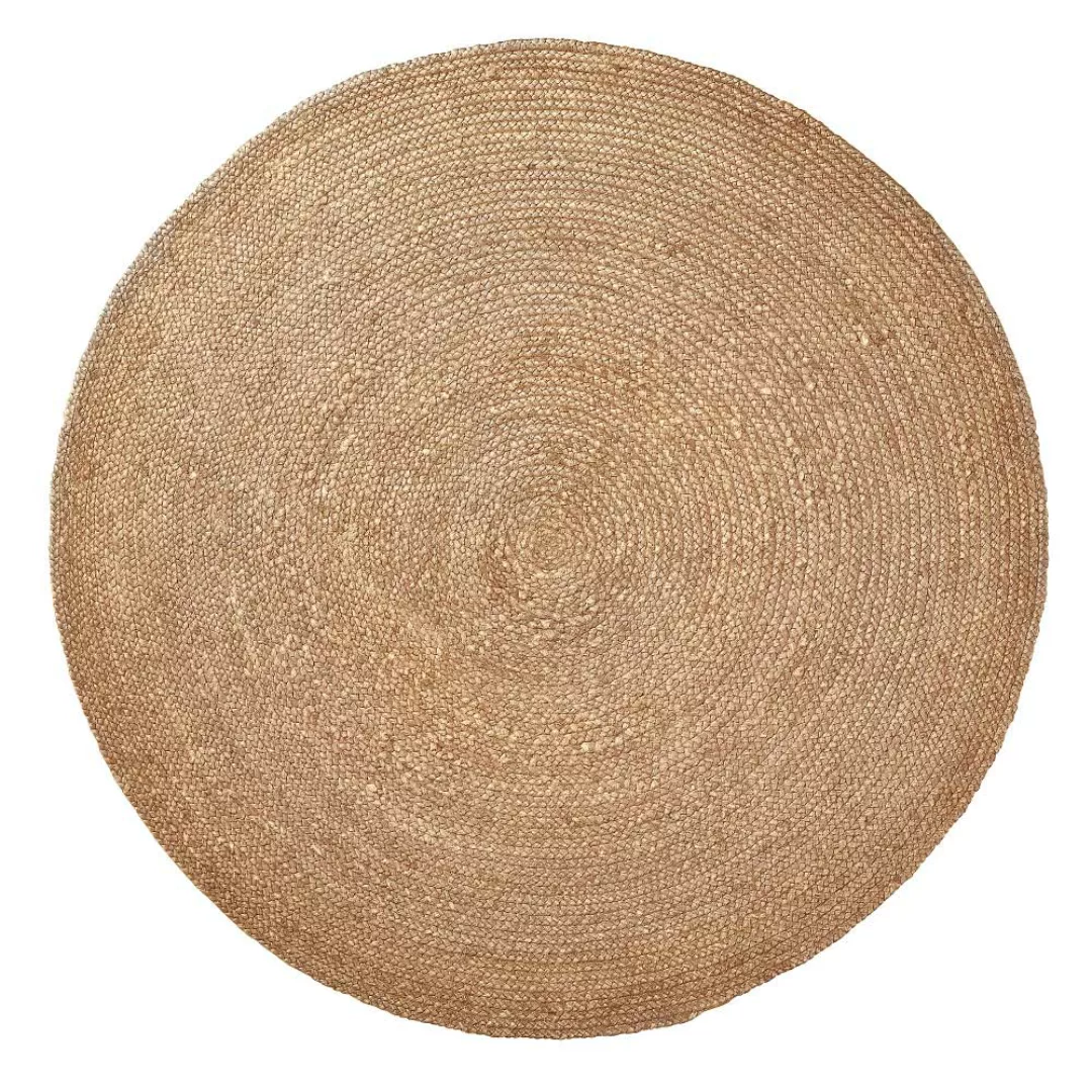 Jute Teppich in Beige rund günstig online kaufen