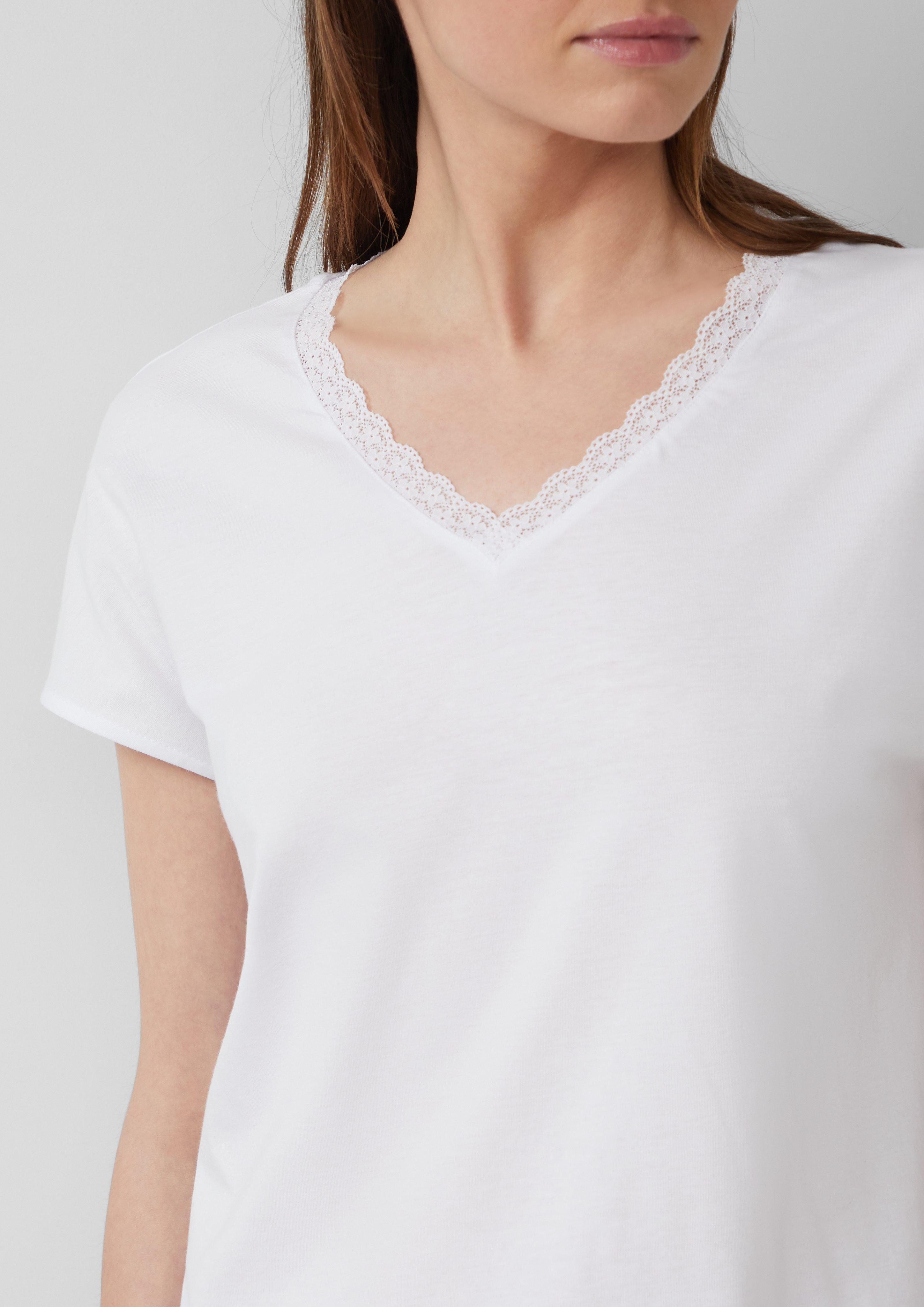s.Oliver Shirttop T-Shirt mit Spitze aus günstig online kaufen