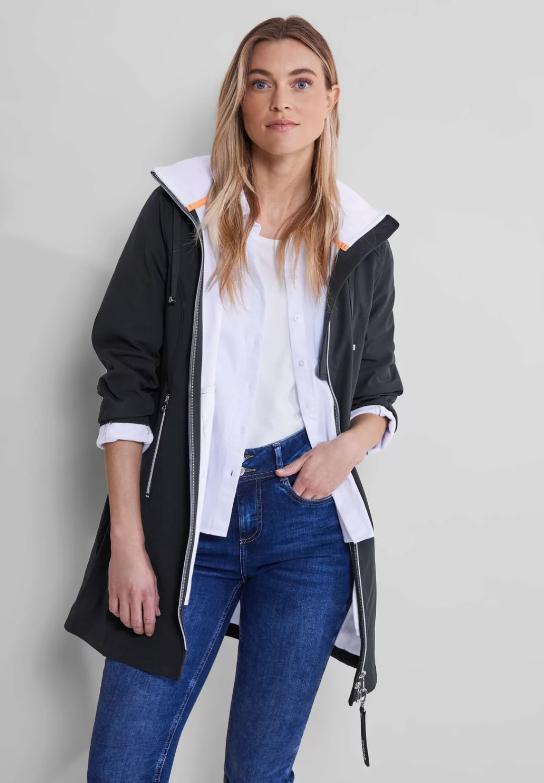 STREET ONE Softshelljacke, mit Kapuze, mit 2-Wege Reißverschluss günstig online kaufen