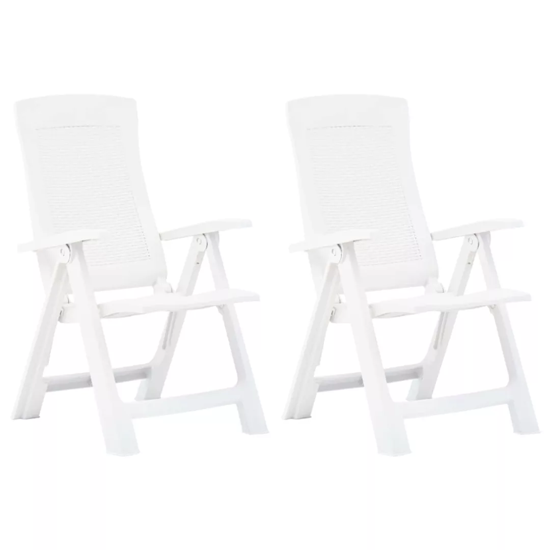 Verstellbare Gartenstühle 2 Stk. Kunststoff Weiß günstig online kaufen