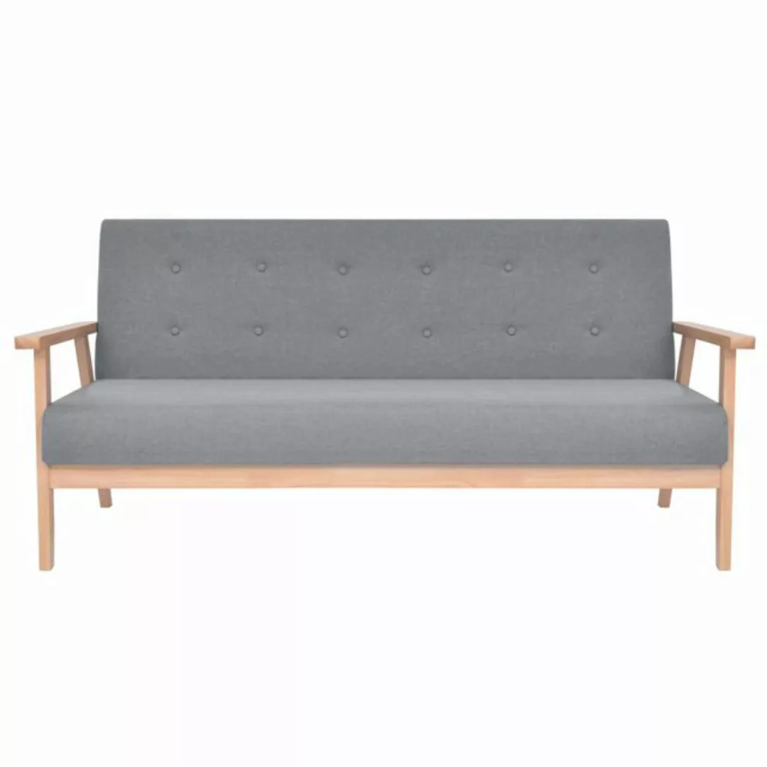 vidaXL Sofa 3-Sitzer-Sofa Stoff Hellgrau Couch günstig online kaufen