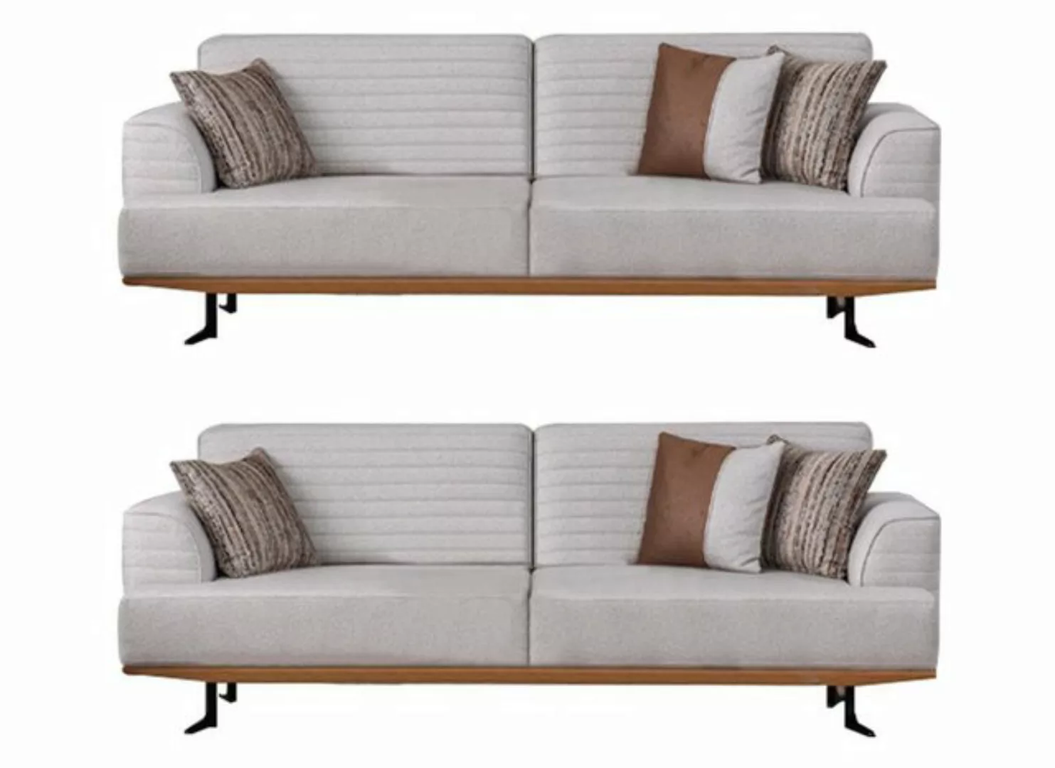 Xlmoebel 3-Sitzer Exklusives Set von eleganten Dreisitzer-Sofas in Grautöne günstig online kaufen