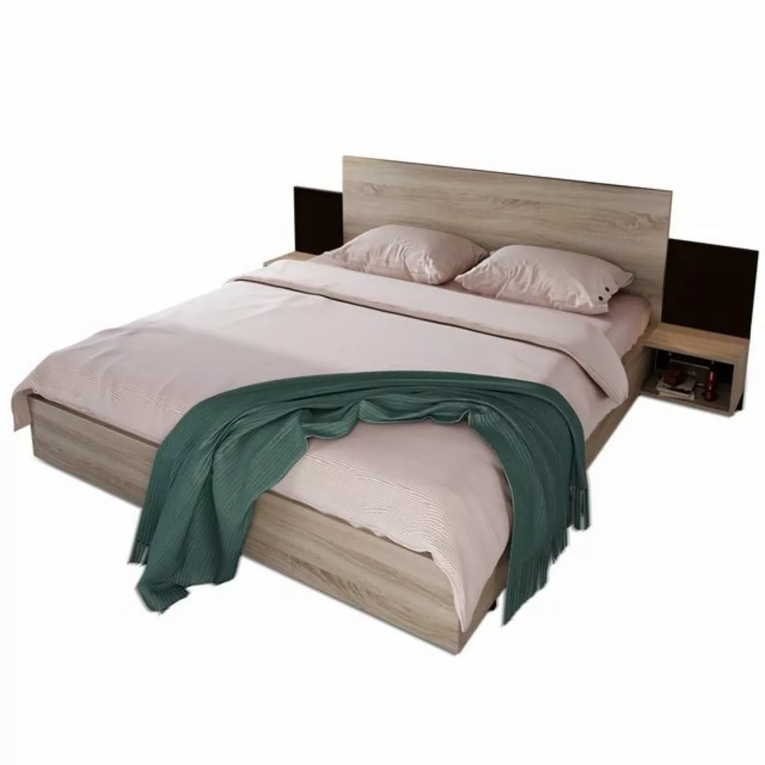 Gotagee Holzbett Komplett Flaches Bett Schlafzimmer Doppelbett Bett +2 Nach günstig online kaufen