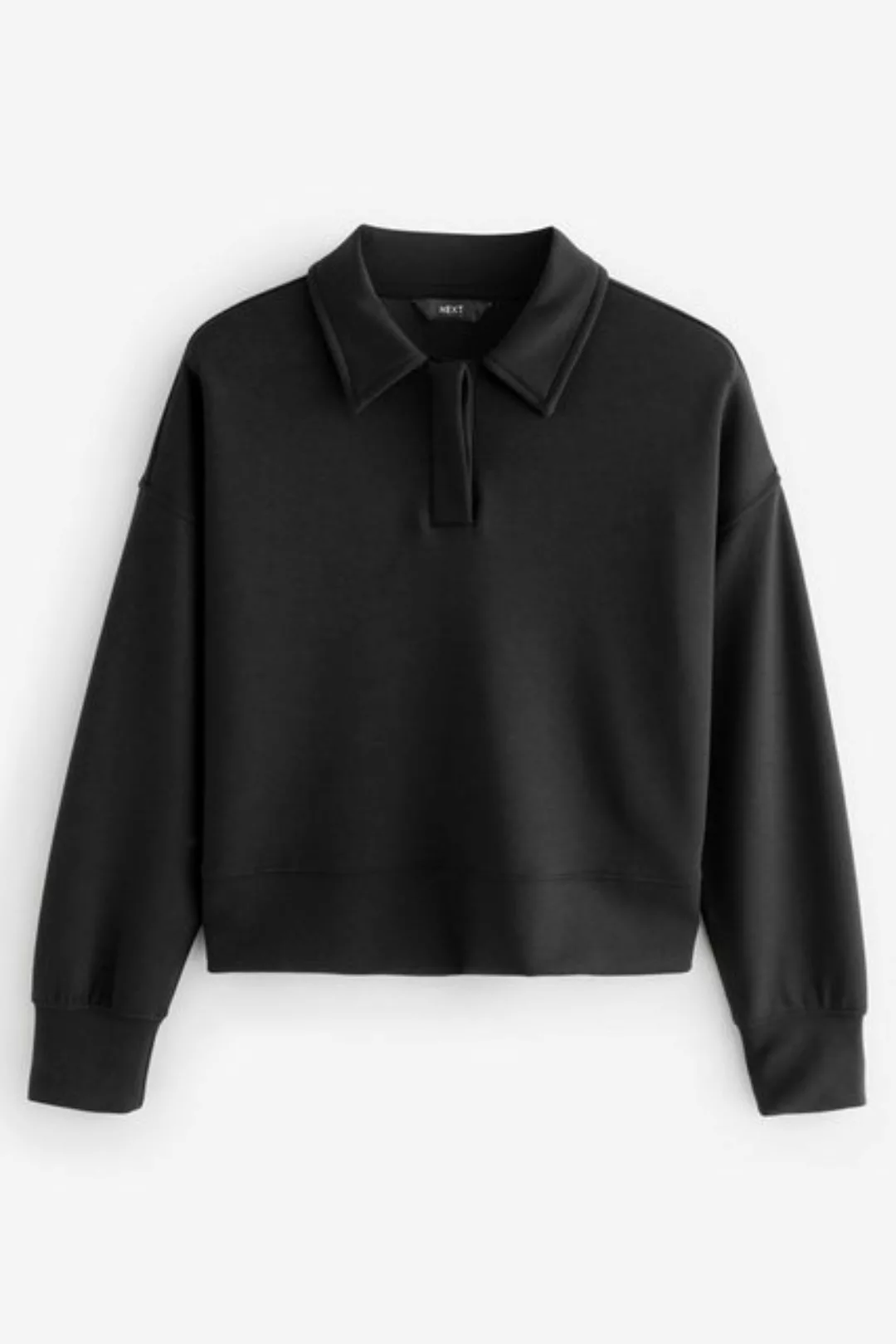 Next Langarm-Poloshirt Fließendes, elegantes Polo-Sweatshirt mit Kragen (1- günstig online kaufen