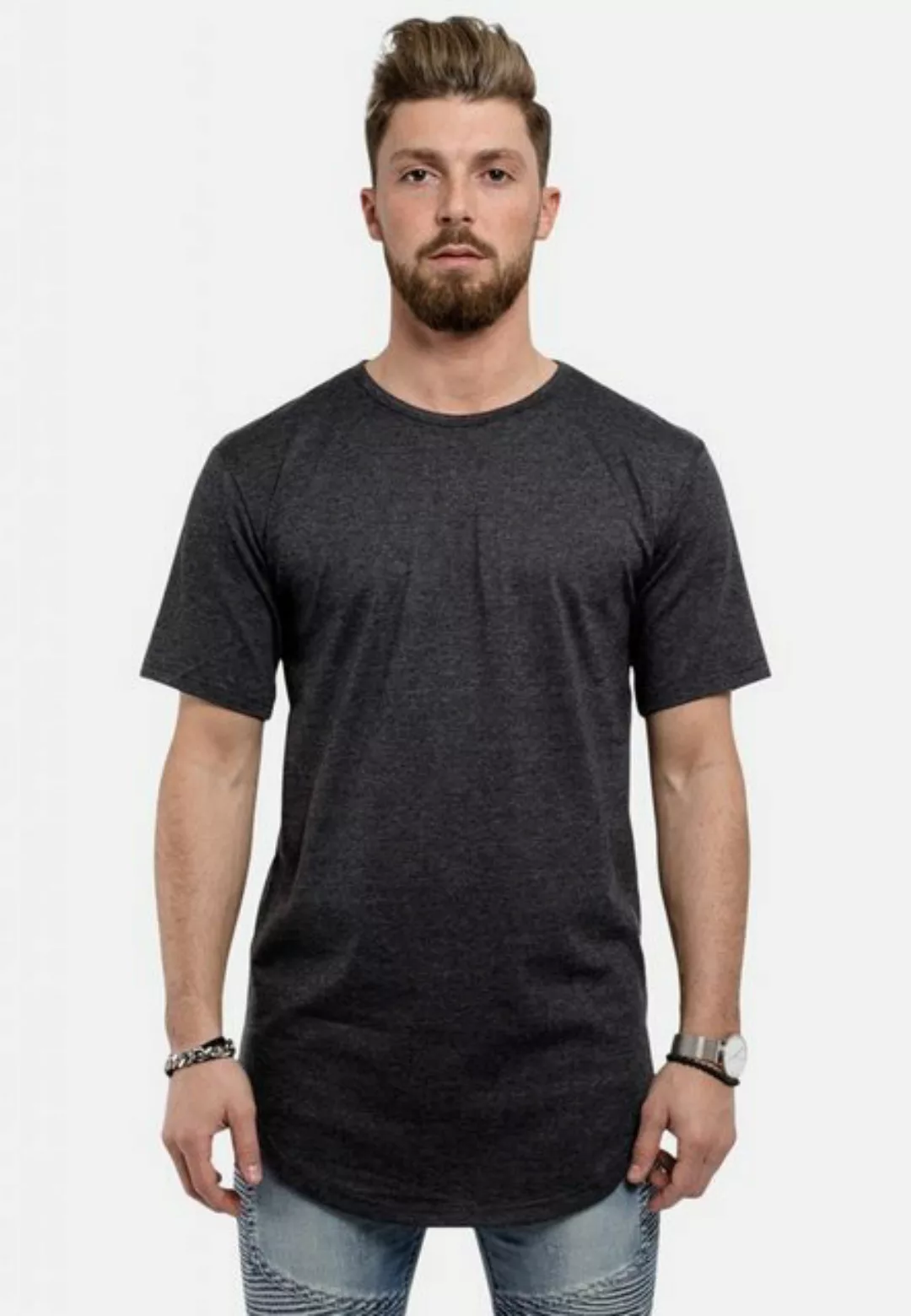 Blackskies T-Shirt Round Longshirt T-Shirt Charcoal Large günstig online kaufen