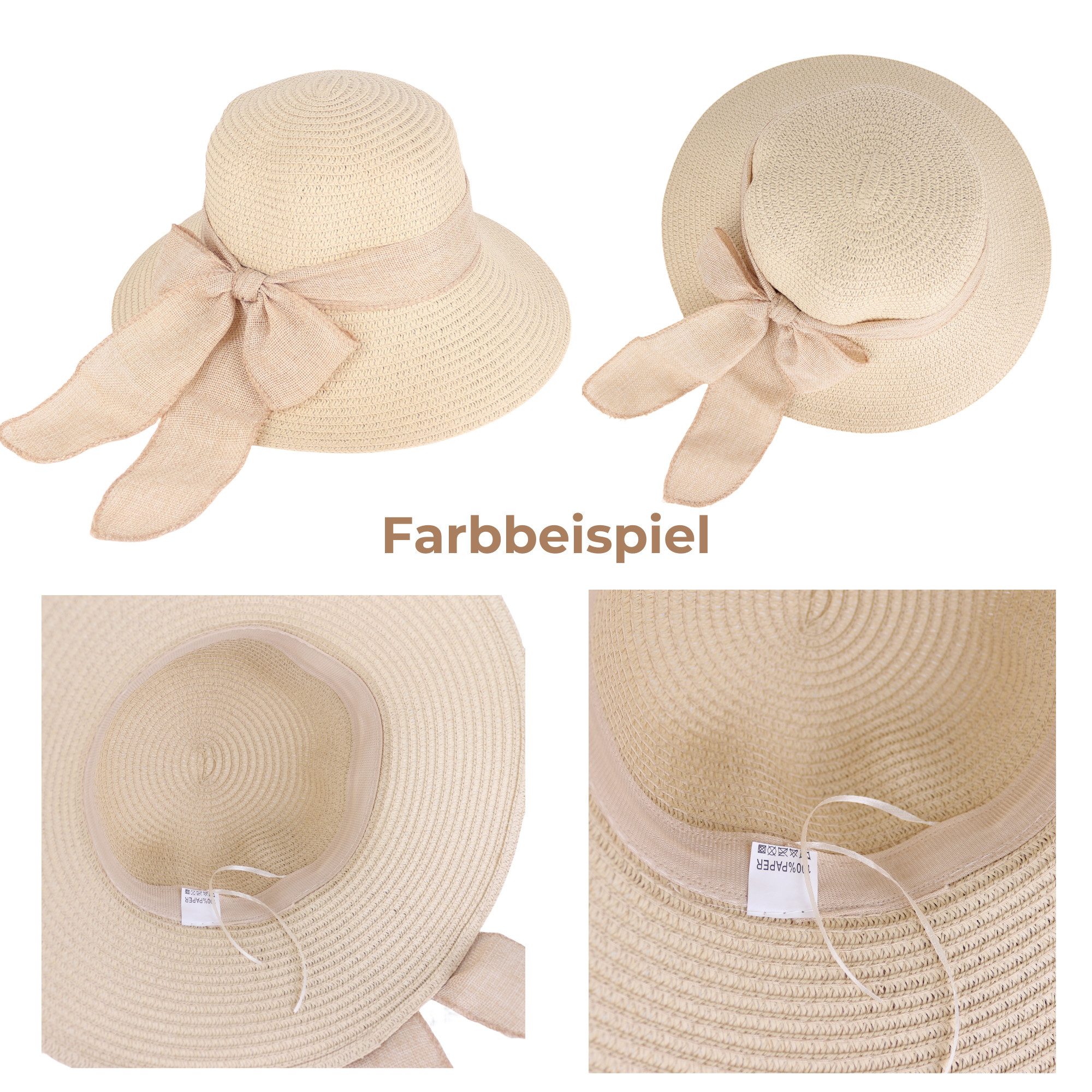 MIRROSI Strohhut Sonnenhut Sommerhut Strandhut mit günstig online kaufen