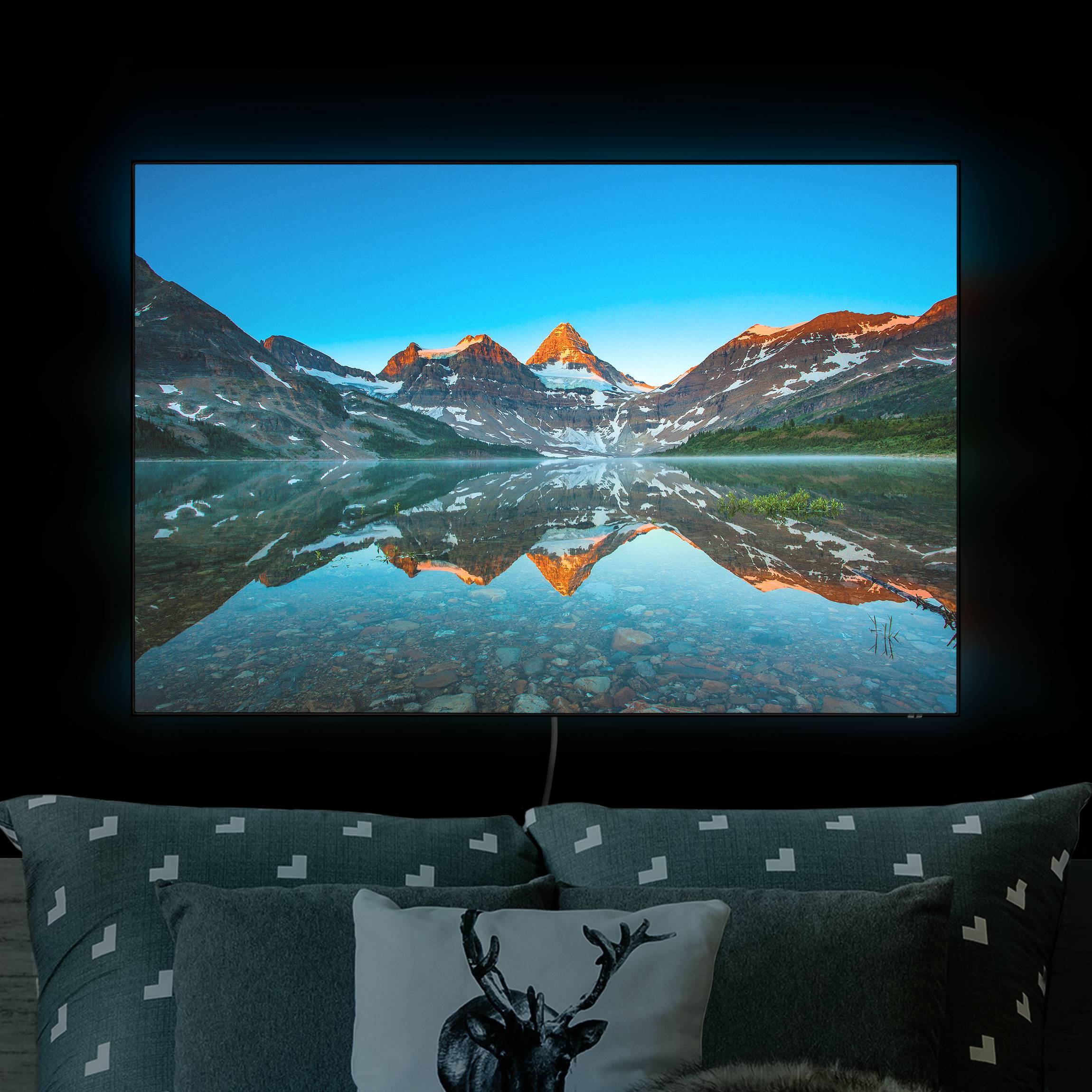 LED-Wechselbild Berglandschaft am Lake Magog in Kanada günstig online kaufen