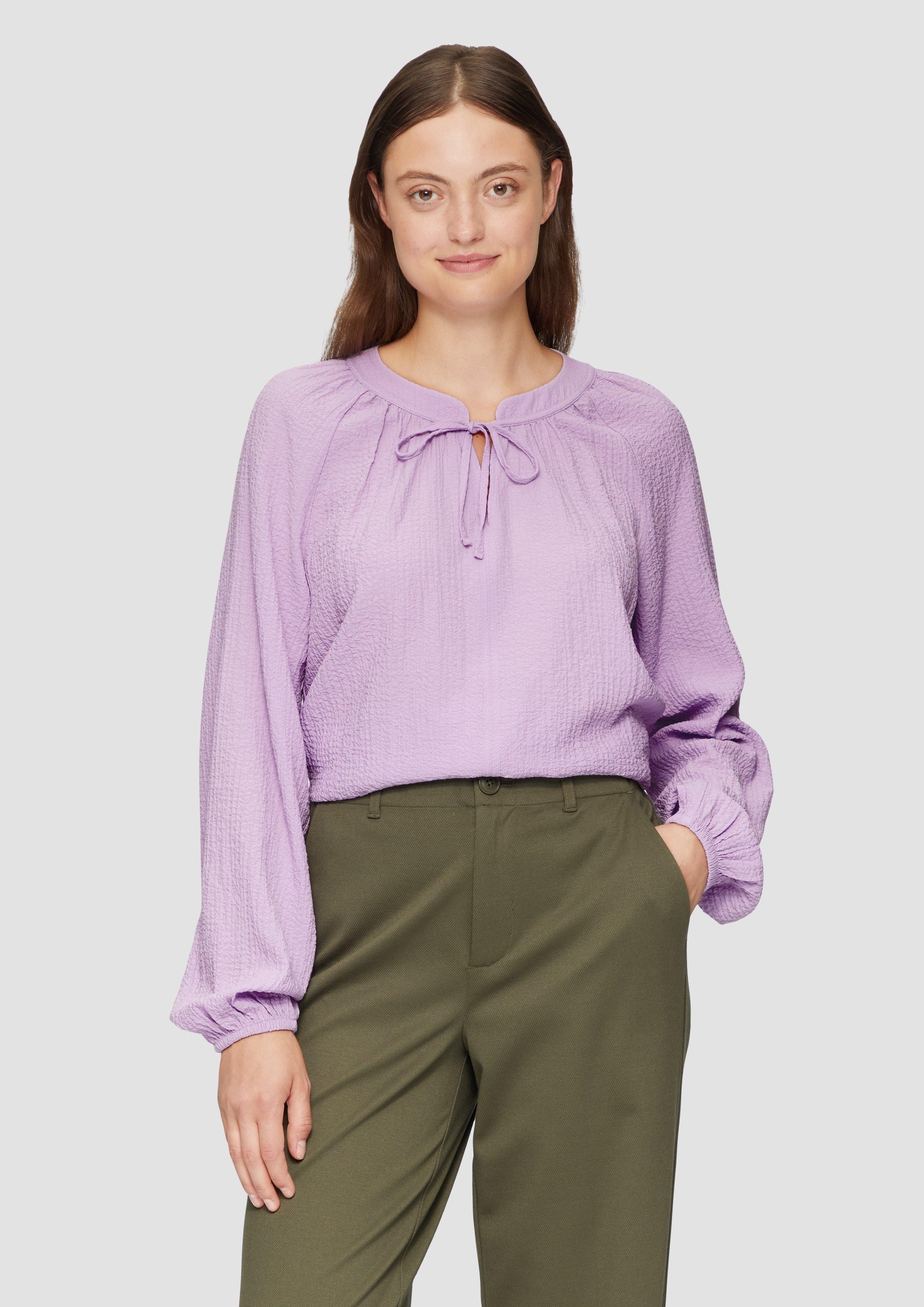 s.Oliver Langarmbluse Strukturierte Bluse mit Raffdetails günstig online kaufen
