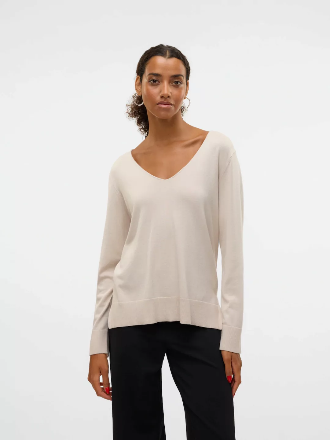 Vero Moda Strickpullover "VMSILJE LS V-NECK PULLOVER GA NOOS" günstig online kaufen