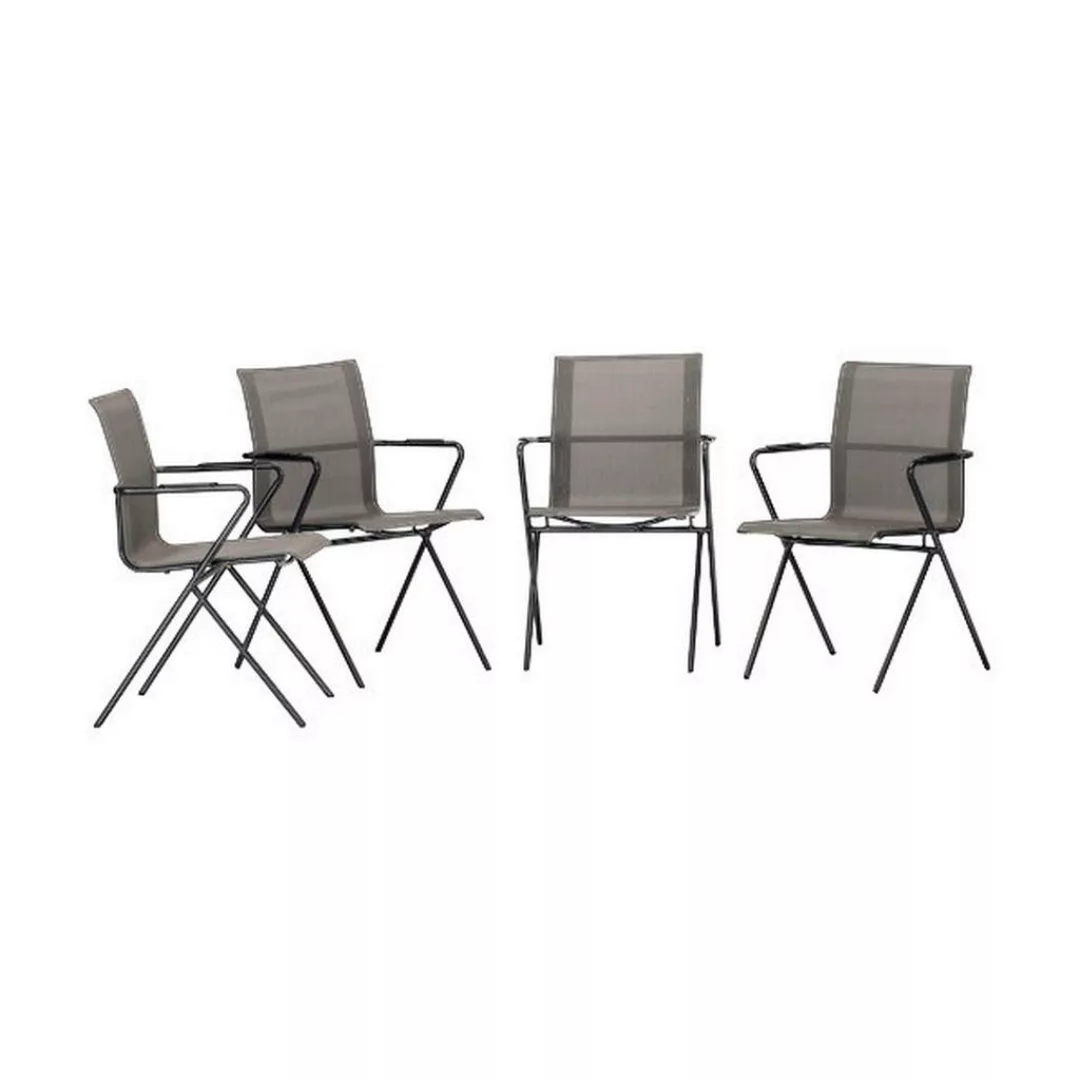 Acamp Set 4x Stapelsessel Alpha Tex 55 cm x 57 cm x 83 cm Anthrazit-Nero günstig online kaufen