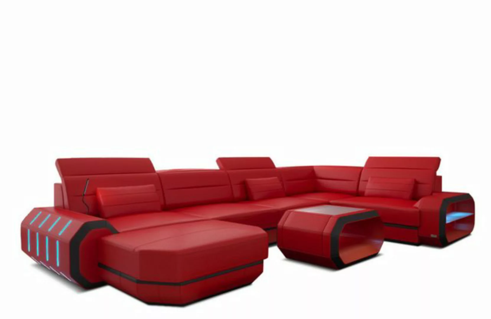 Sofa Dreams Wohnlandschaft Sofa Ledercouch Leder Roma U Form Ledersofa, Cou günstig online kaufen