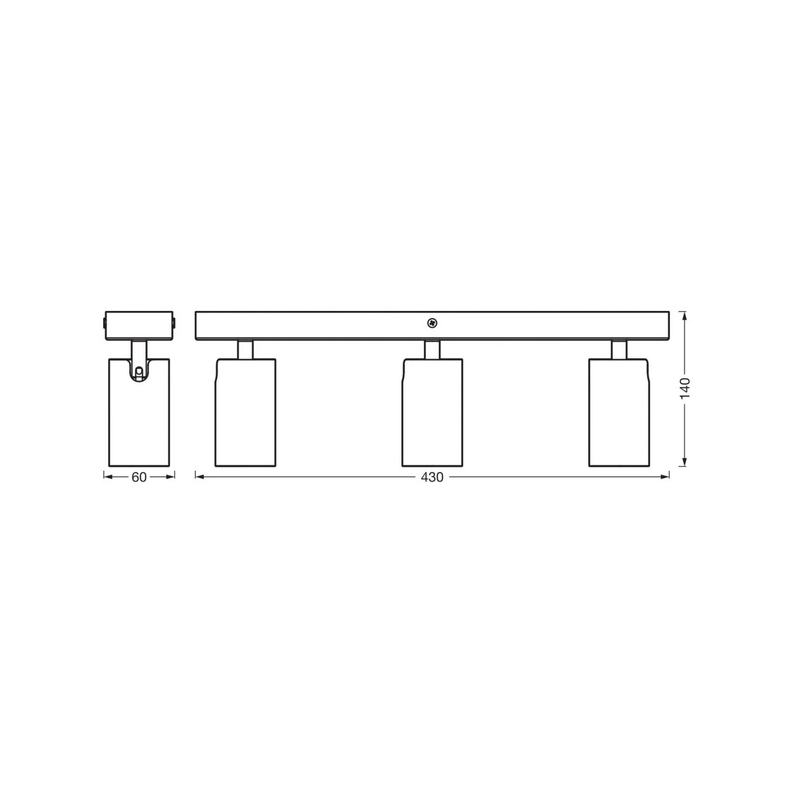 OSRAM Deckenstrahler OCTAGON schwarz 3-flg. GU10-LED 927 dim günstig online kaufen