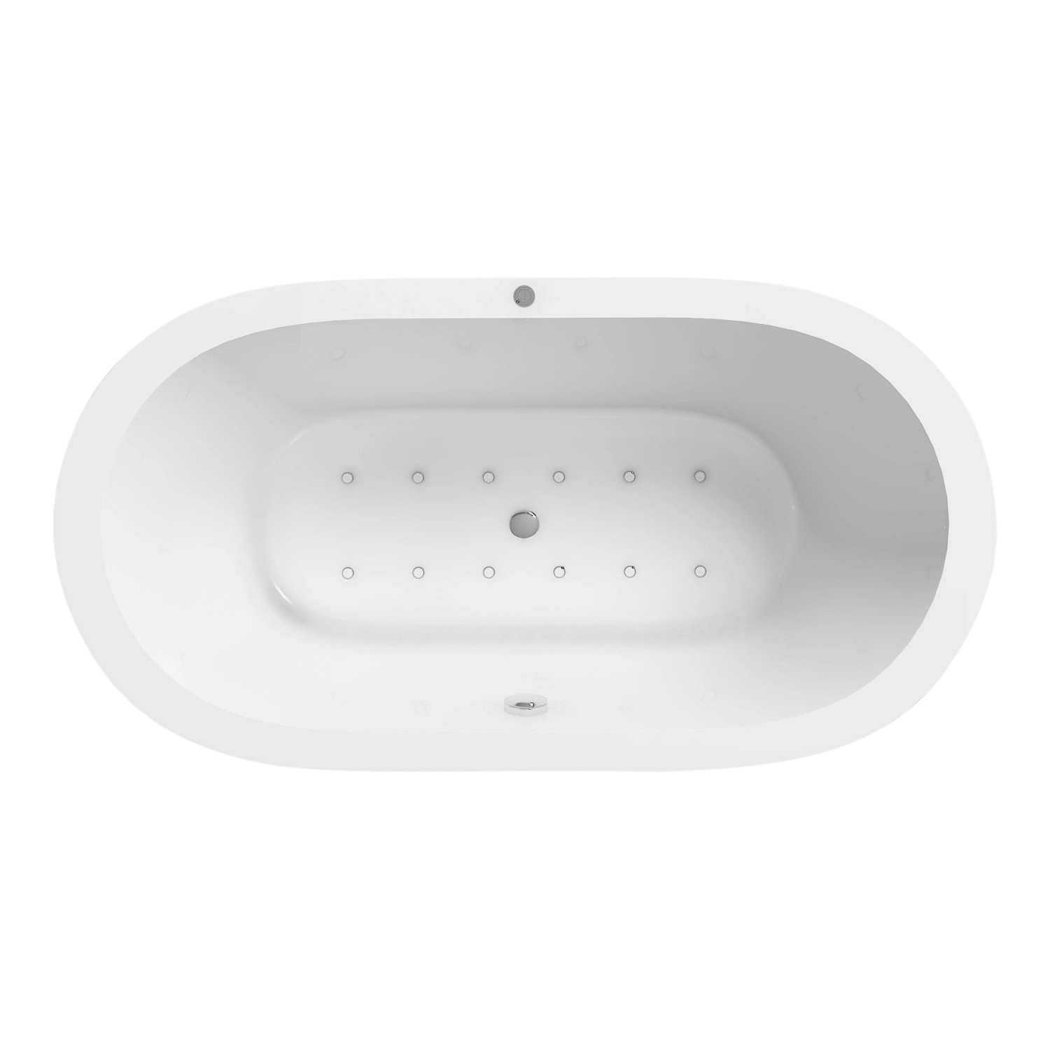Jet-Line Freistehende Badewanne mit Whirlfunktion Luca in Weiß günstig online kaufen