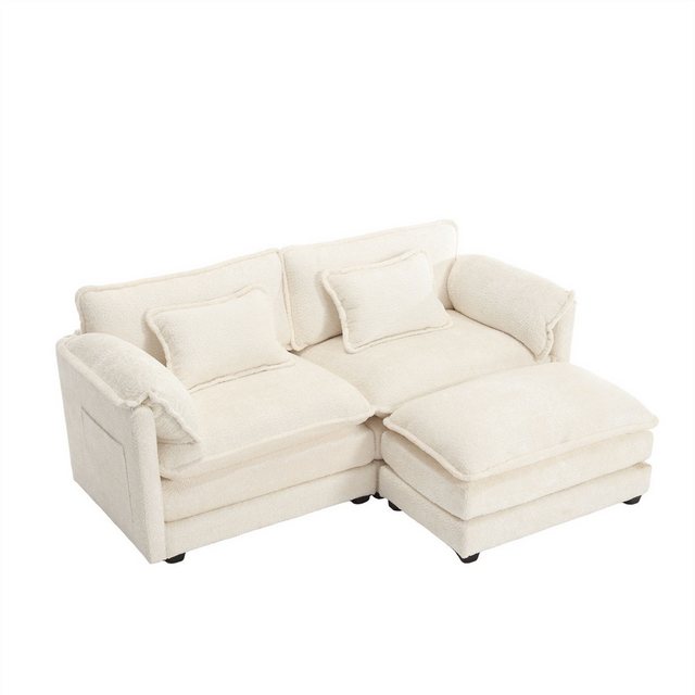 GLP Loungesofa Zweisitzer-Sofa mit Fußstütze, Chenille-Stoff, 195×75×81cm, günstig online kaufen