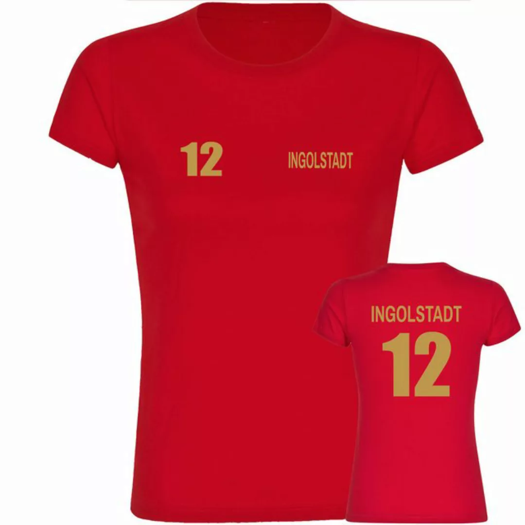 multifanshop T-Shirt Damen Ingolstadt - Trikot Nummer 12 gold - Frauen günstig online kaufen