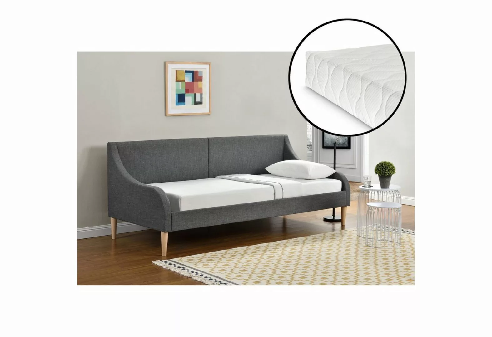 Corium Einzelbett, »Arendal« Tagesbett mit Kaltschaummatratze 90x200 cm günstig online kaufen