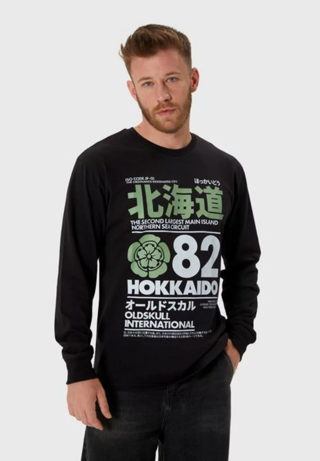 Oldskull Langarmshirt Retro Japan Island Graphic günstig online kaufen