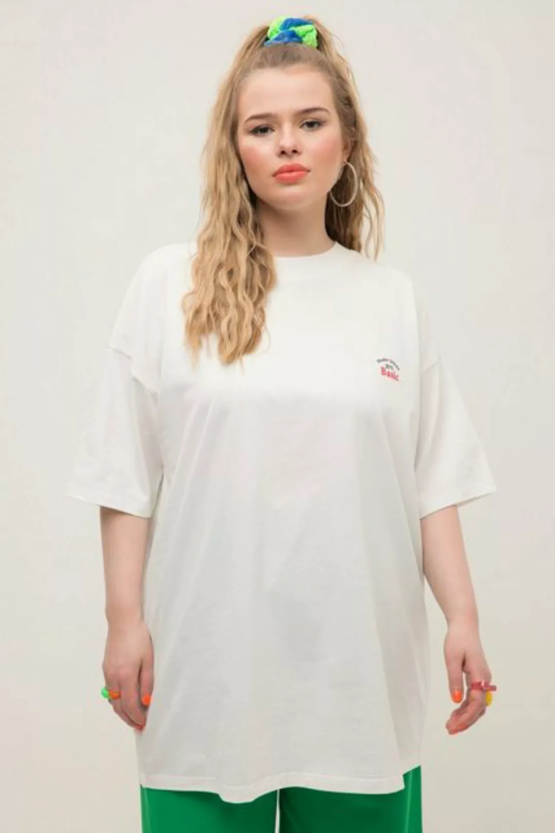 Studio Untold Rundhalsshirt T-Shirt oversized Statement Print Rundhals Halb günstig online kaufen