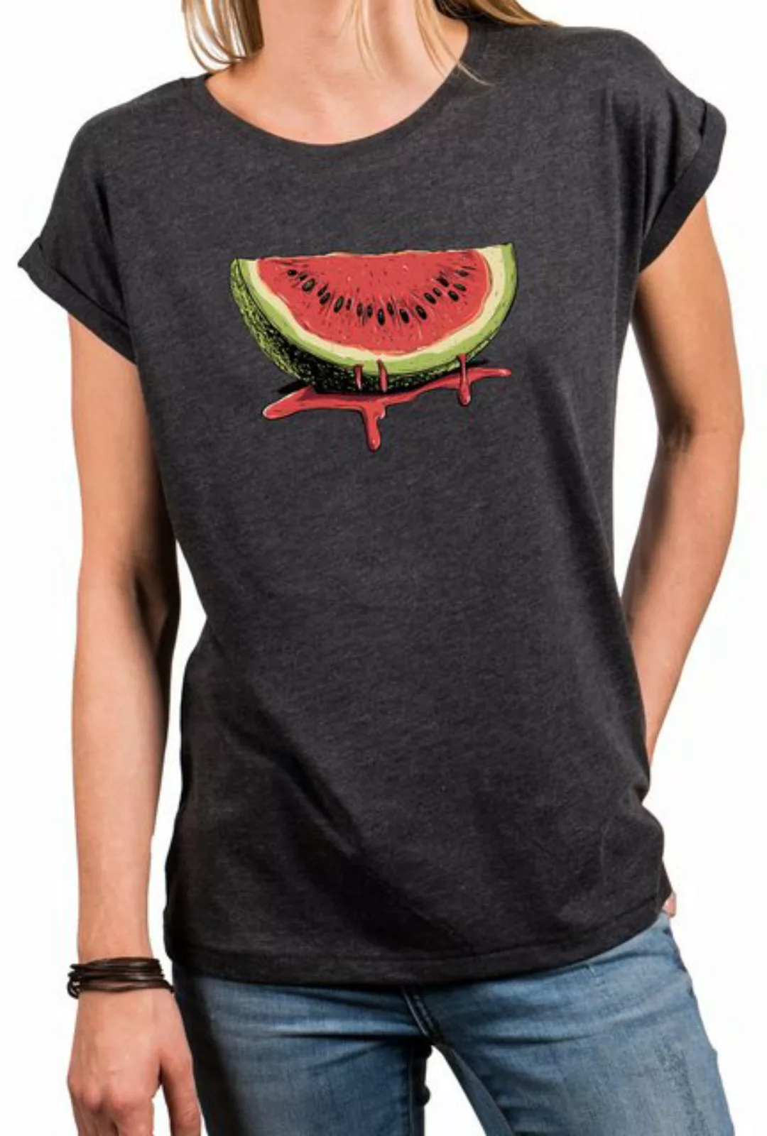 MAKAYA Print-Shirt mit Wassermelone für Damen Watermelon Fruit Summer Top ( günstig online kaufen