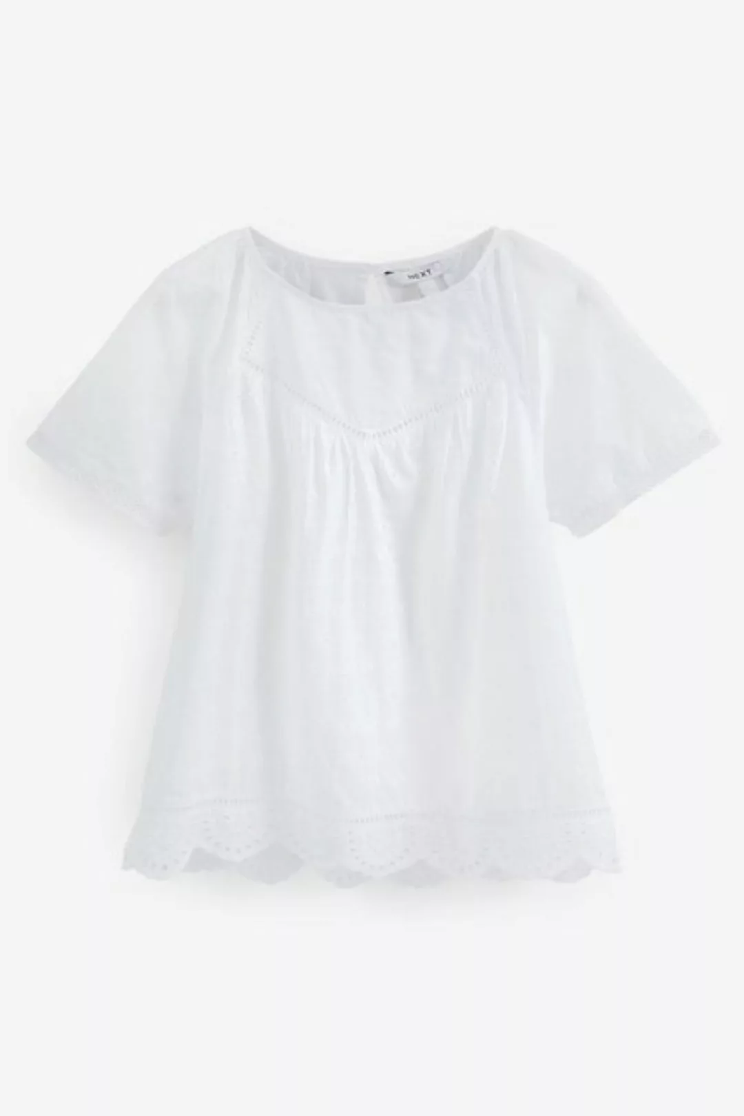 Next T-Shirt Kurzarm-T-Shirt mit Lochstickerei, Kurzgröße (1-tlg) günstig online kaufen