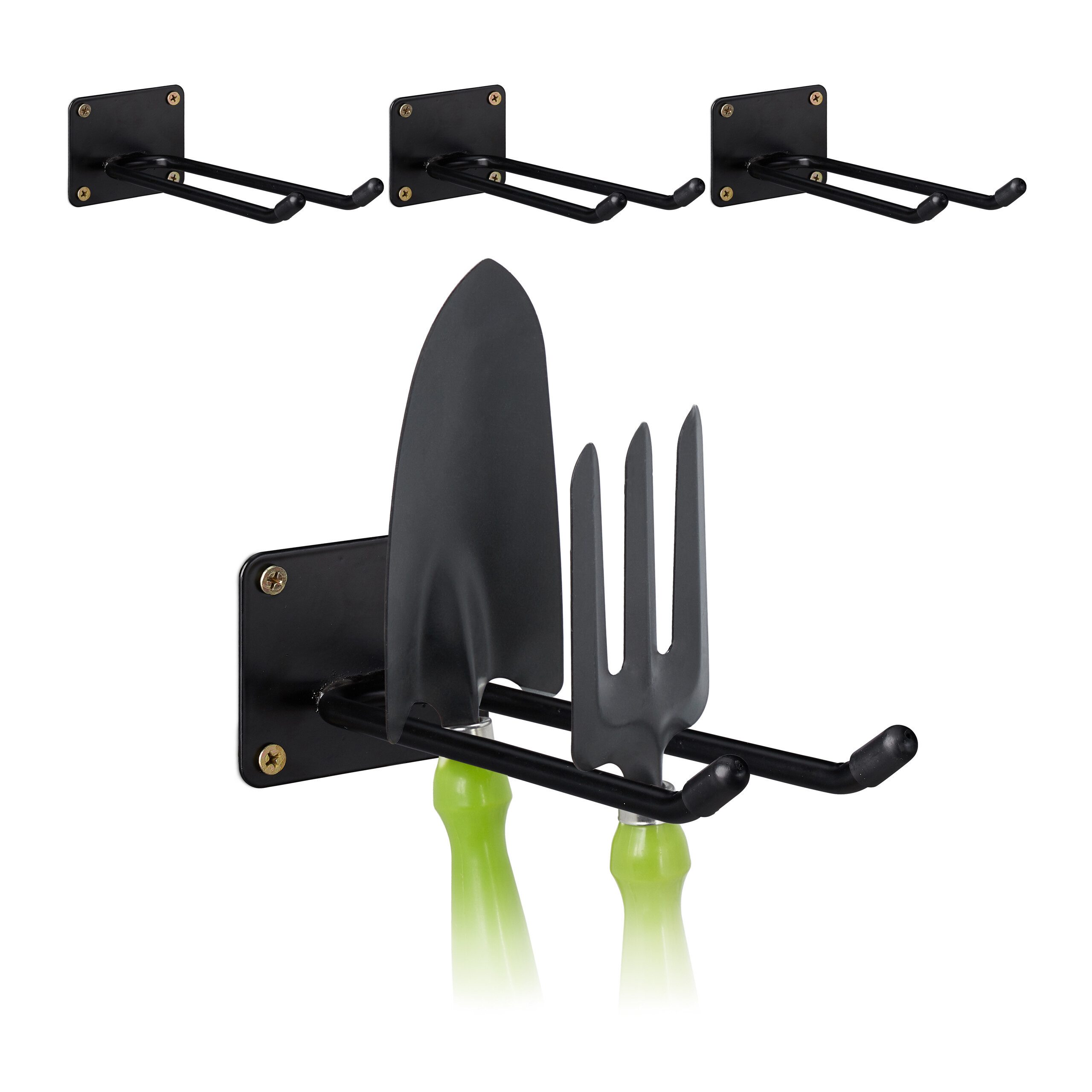 relaxdays Gartengerätehalter Langer Wandhaken 4er Set, günstig online kaufen